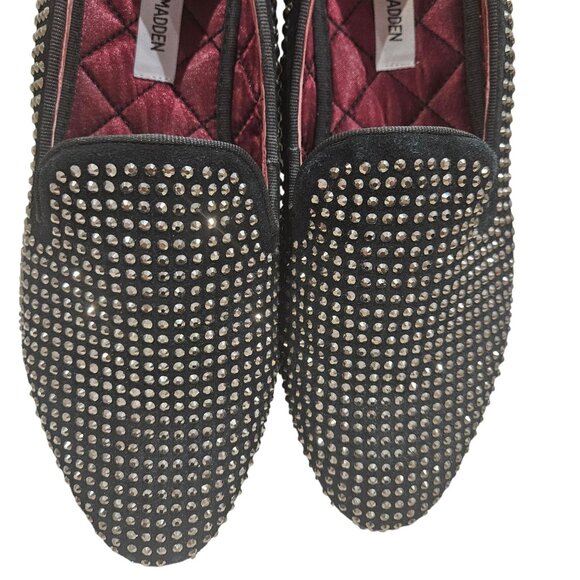 Steve Madden Mens Caviarr Black Studded Loafers Leather Upper Rubber Outsole Siz - Picture 4 of 6